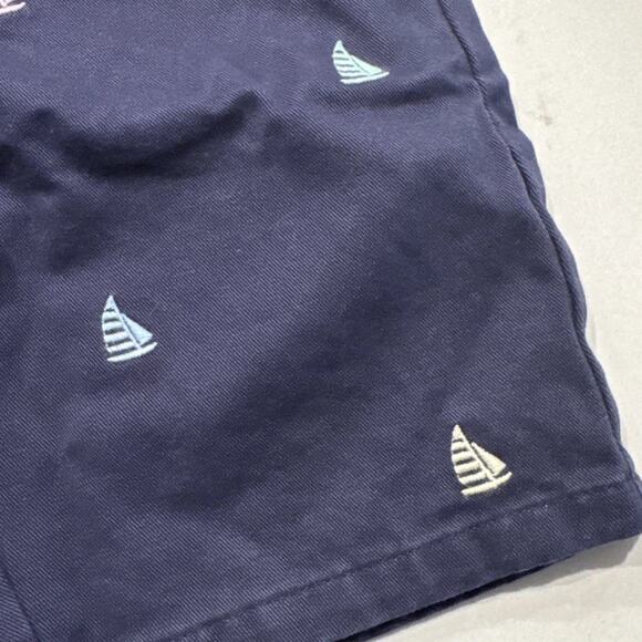 Janie And Jack Boys Navy Blue Embroidered Sailboat Shorts Boys Size 4 Nautical - Picture 3 of 8